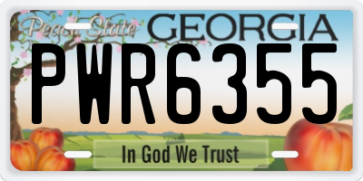 GA license plate PWR6355
