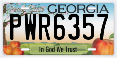 GA license plate PWR6357