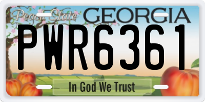 GA license plate PWR6361