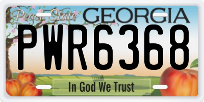 GA license plate PWR6368