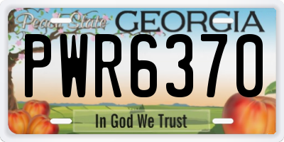 GA license plate PWR6370