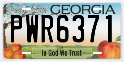 GA license plate PWR6371