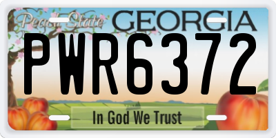 GA license plate PWR6372