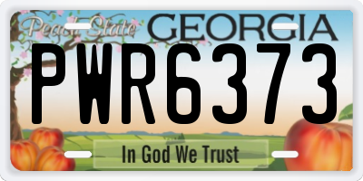 GA license plate PWR6373