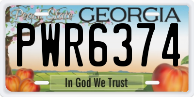 GA license plate PWR6374