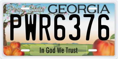 GA license plate PWR6376