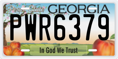 GA license plate PWR6379