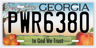 GA license plate PWR6380