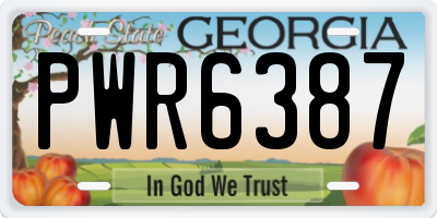 GA license plate PWR6387