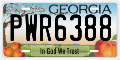 GA license plate PWR6388