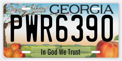 GA license plate PWR6390