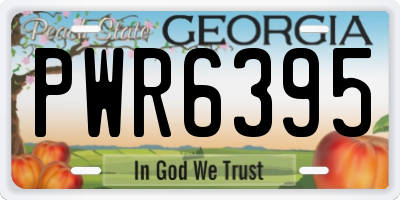 GA license plate PWR6395