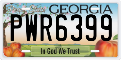 GA license plate PWR6399