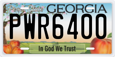 GA license plate PWR6400