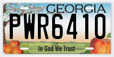GA license plate PWR6410