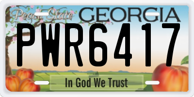 GA license plate PWR6417