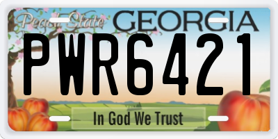 GA license plate PWR6421