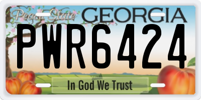 GA license plate PWR6424