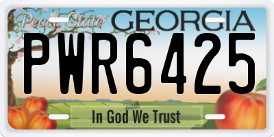 GA license plate PWR6425
