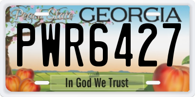 GA license plate PWR6427