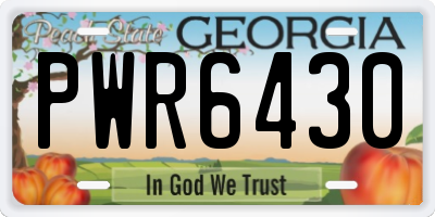 GA license plate PWR6430