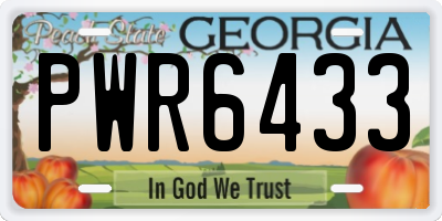 GA license plate PWR6433