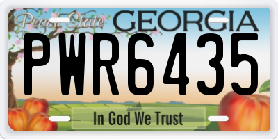 GA license plate PWR6435
