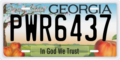 GA license plate PWR6437