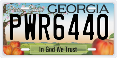 GA license plate PWR6440
