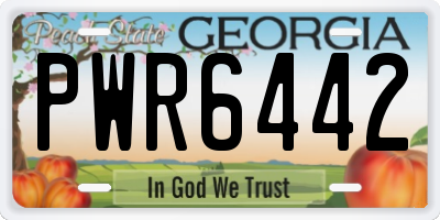 GA license plate PWR6442