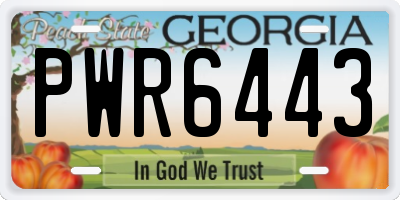 GA license plate PWR6443