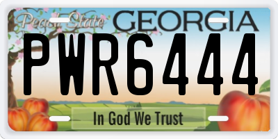 GA license plate PWR6444