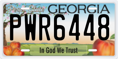 GA license plate PWR6448