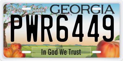 GA license plate PWR6449