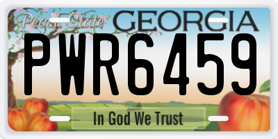 GA license plate PWR6459