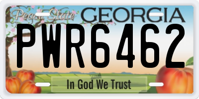 GA license plate PWR6462