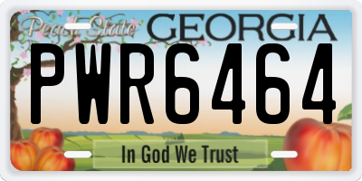 GA license plate PWR6464