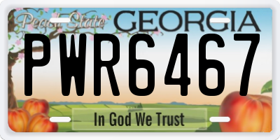 GA license plate PWR6467