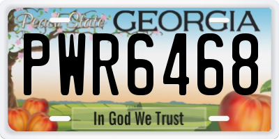 GA license plate PWR6468