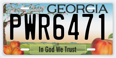 GA license plate PWR6471