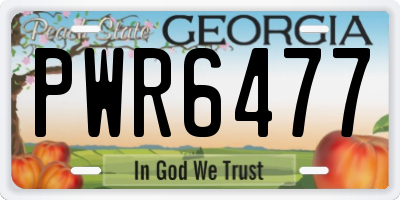 GA license plate PWR6477