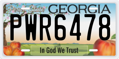 GA license plate PWR6478