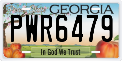 GA license plate PWR6479