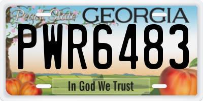 GA license plate PWR6483