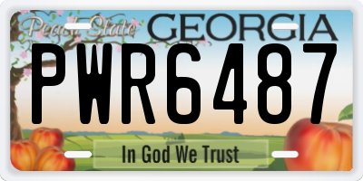 GA license plate PWR6487