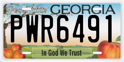 GA license plate PWR6491