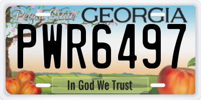 GA license plate PWR6497
