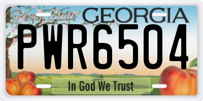 GA license plate PWR6504