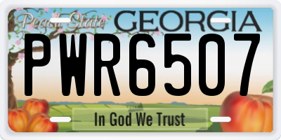 GA license plate PWR6507