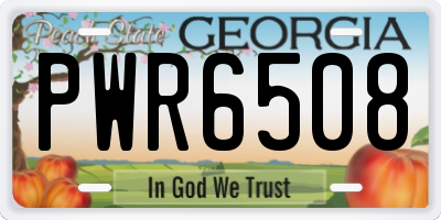 GA license plate PWR6508